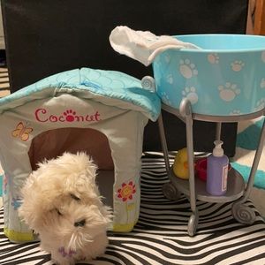 coconut american girl dog + bath set